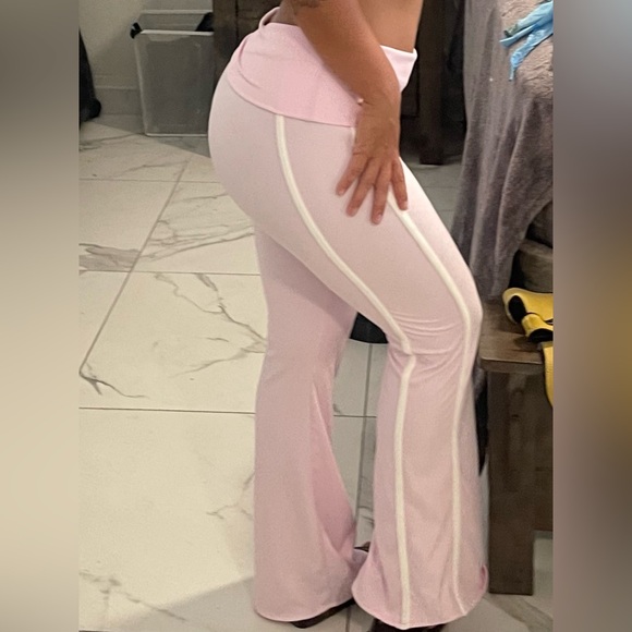 Forever 21 Pink Flared Track Pants - Picture 5 of 7